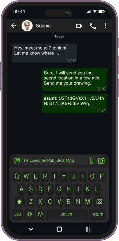 ESUNT secure keyboard enabled in a chat